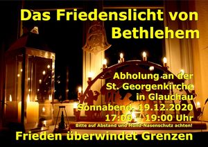 Das Friedenslicht von Bethlehem in Glauchau