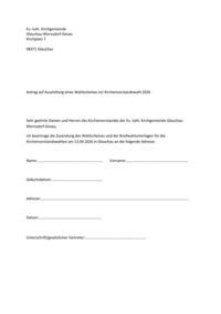 Formular Briefwahl